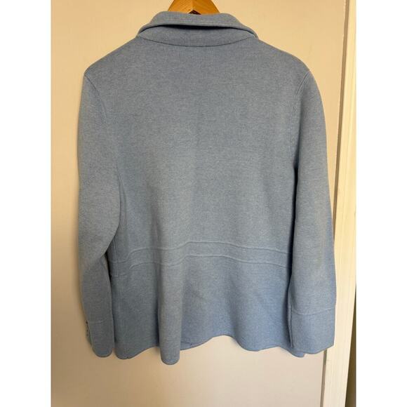 TALBOTS Ponte Knit Blazer Sz 1X PLUS Sky Blue 3-Button Career Business Preppy - Picture 2 of 9